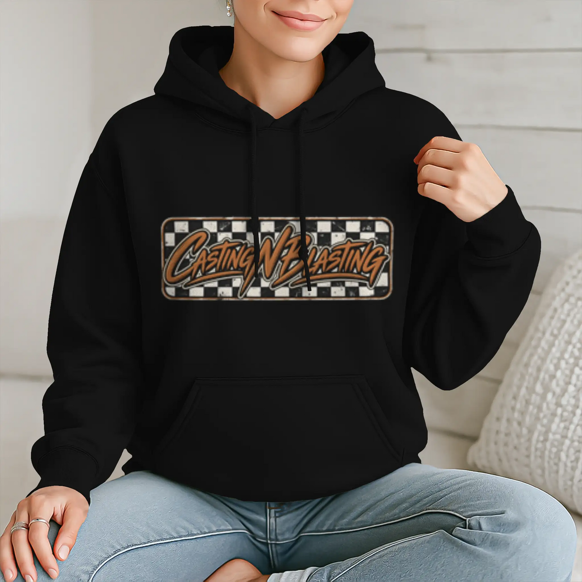 Black - Women 39 s Checkered CB Hoodie