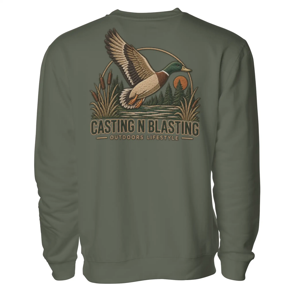 Military Green - Women 39 s CB Mallard Crewneck